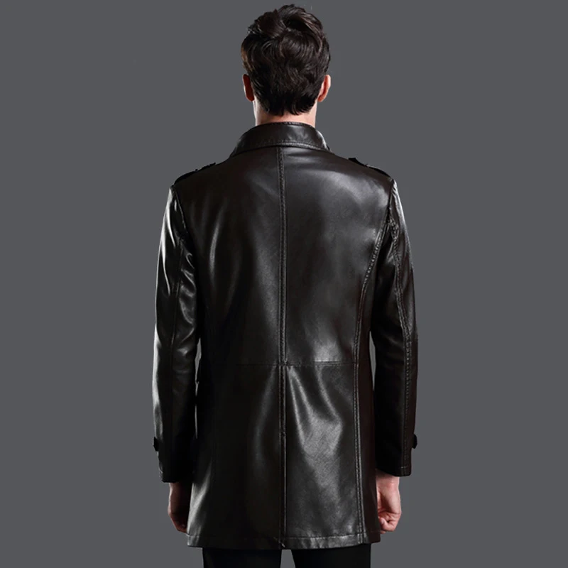 

Men Autumn Winter PU Leather Jacket Brand Clothing Casual Velvet Jaqueta Couro Masculino Plus Size 4XL HJ422