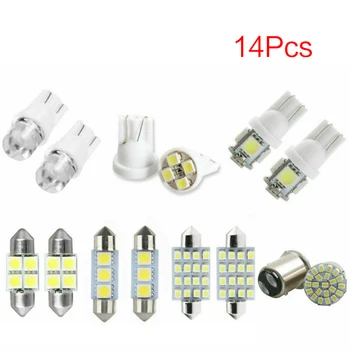 

14pcs/lot LED 1157 T10 31 36 41 mm Car Auto Interior Map Dome License Plate Replacement Light Kit White Lamp Set Signal Lamp