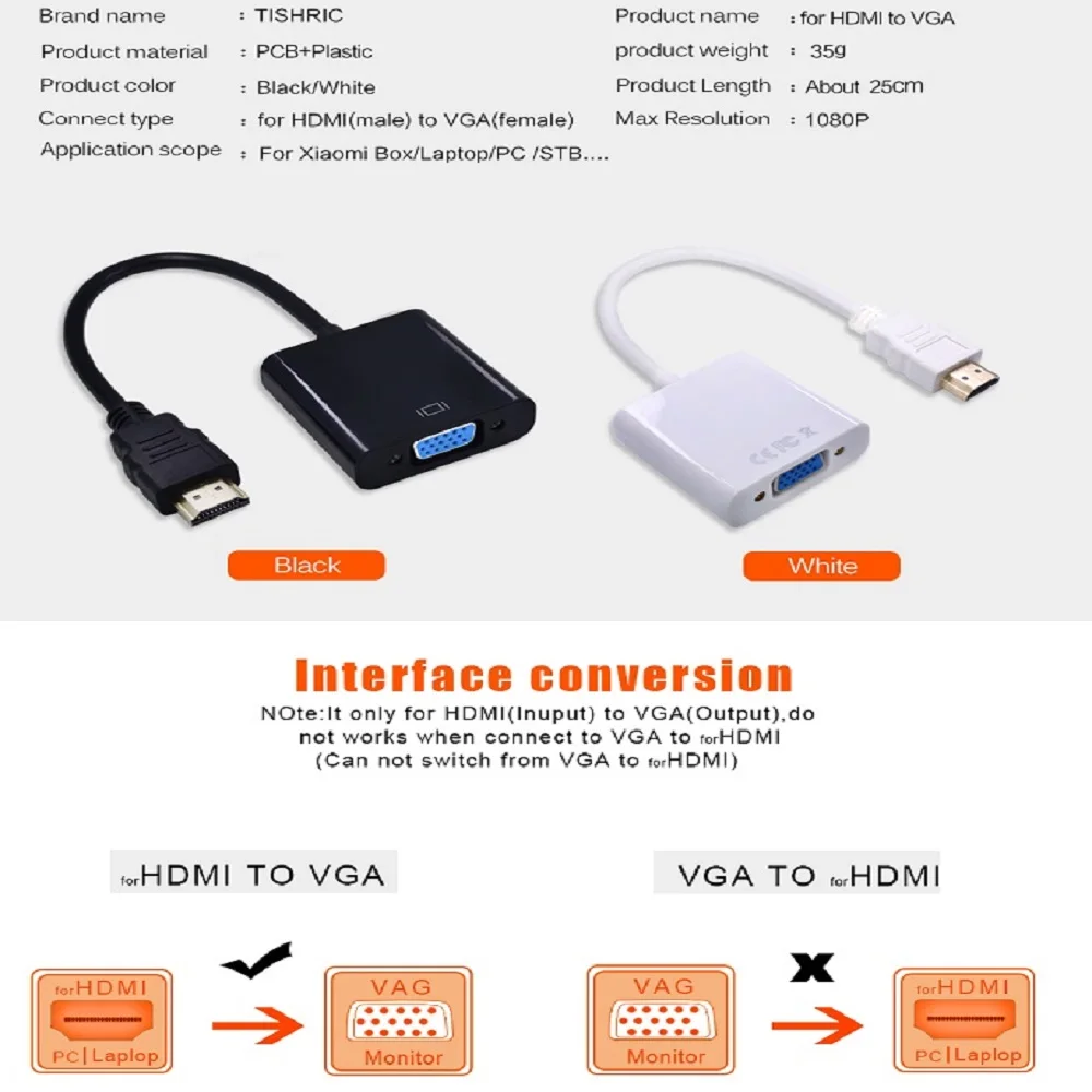 Адаптер TISHRIC Micro Mini HDMI VGA переходник с аудио на кабель штырь гнездо цифро