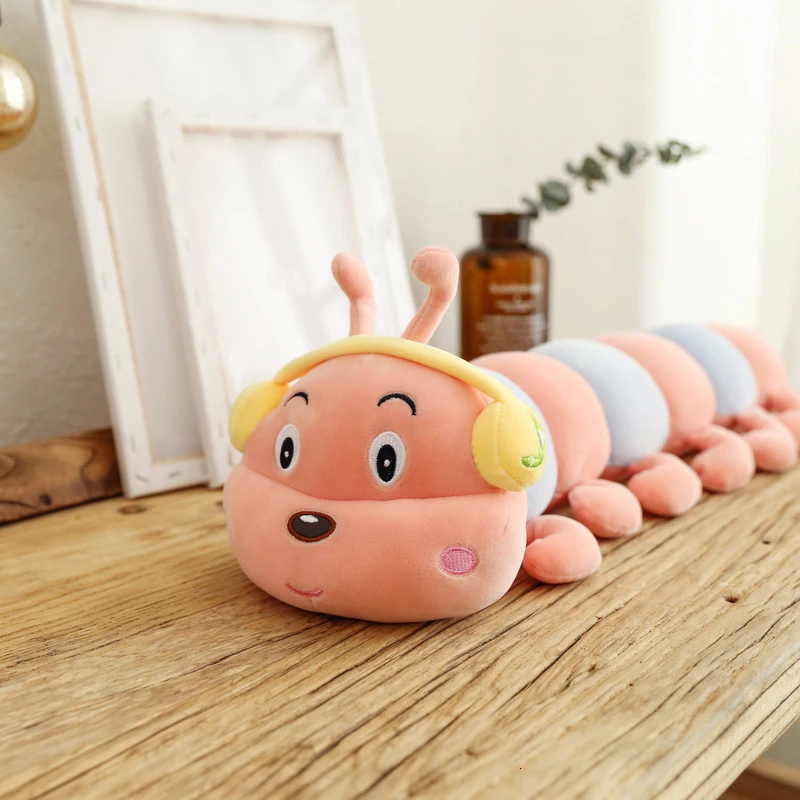 Pink VOZRO гусеница ворс игрушки мягкие влюбленные червь детский подарок Almofada Coussin Cojines сиденье Подушка Декоративные Подушки - Цвет: Pink