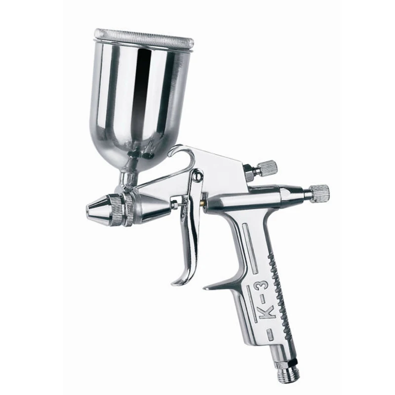 

1pc Silver Airbrush 15*13cm Aluminum alloy 0.5mm Mini Car K-3 HVLP Air Spray Machine Paint Sprayer Repair Tool Airbrush part