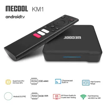 

MECOOL KM1 Amlogic S905X3 Smart TV Box Android 9.0 2GB 64GB 4K Media Player Voice Control 2.4G 5G WiFi BT4.2 TV Set Top Box