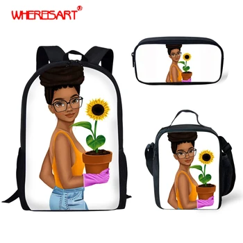 

WHEREISART Children School Bags For Girls 2019 Student Backpack In Primary School Backpacks Mochila Infantil African Bag