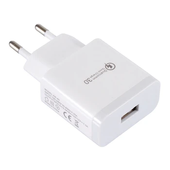 

18W Quick Charging QC3.0 Travel Home AC Wall Single Port USB Charger Adapter For Smart Phone Tablet PC White(EU Plug)