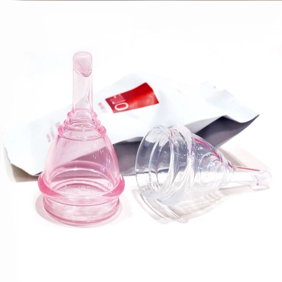 

Medical Silicone Menstrual Cup with Drain Valves Menstrual Collector Super Soft Feminine Hygiene Period Cup Anti-side Leakage