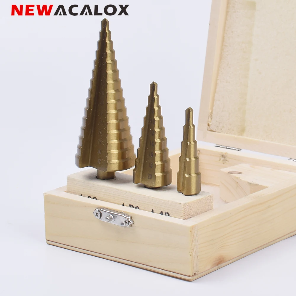 NEWACALOX 3 шт./компл. 4 12/20/32 мм Большой ступенчатый конус из быстрорежущей стали