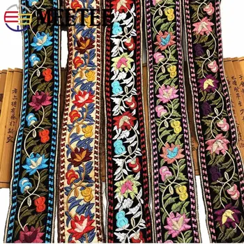 

2Meters 5cm Retro Embroideried Webbings Ethnic Sewing Ribbons For Bag Strap Decorative Lace Trim Tapes DIY Garment Accessories