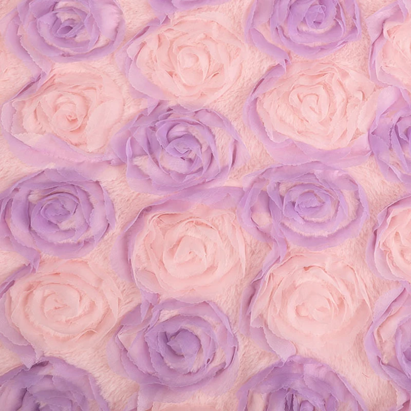 Вышитая розовая роза искусственный мех ткань сделай сам пушистая куртка