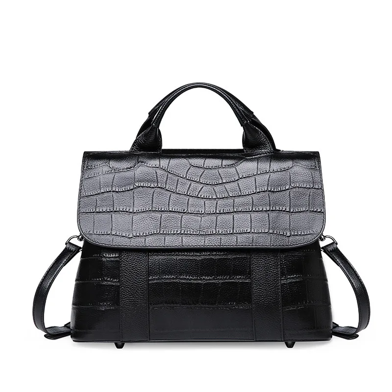 

2019 Spring And Summer New Style First Layer WOMEN'S Cow Leather Bag Europe And America Fashion WOMEN'S Leather Bags Stone Patte