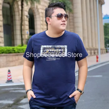 

Leisure Fat Man Men's Wear Loose Short Sleeve T-shirt Cotton Round Neck Fat Man Fat Men Plus Plus Fat T Shirt