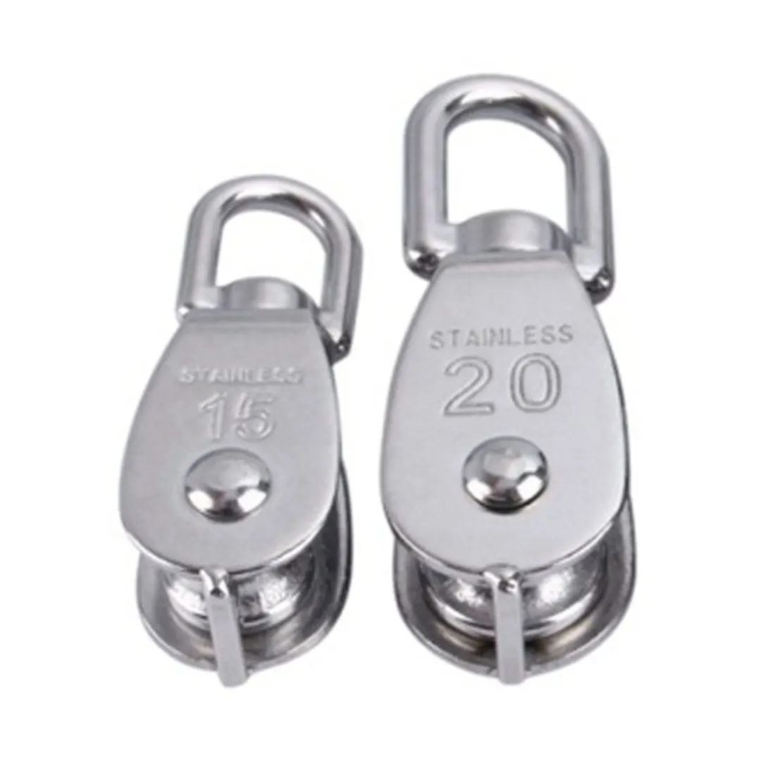 

Bearing Lifting Wheel Tools Stainless Steel Pulley M15/M20 Single Wheel Swivel Lifting Rope Pulley Set