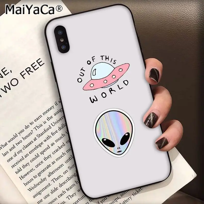 MaiYaCa Trippy Tie Dye Peace Alien силиконовый черный чехол для телефона для Apple iphone 11 pro 8 7 66S Plus X XS MAX 5S SE XR чехол s