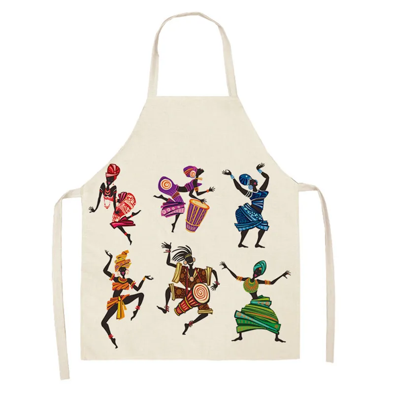 Indigenous People Pattern Aprons Kitchen Aprons for Women Home Decor Cotton Linen Sleeveless Apron Cooking Baking Waist Bib