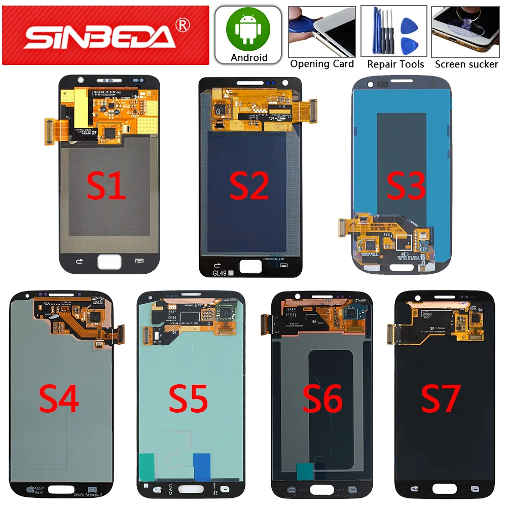 Сенсорный ЖК экран Super AMOLED для Samsung Galaxy S7 S6 S5 S4 S3 S2 S1 S|Экраны мобильных телефонов| |