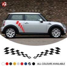 ^#Cheap 2 Pcs Checkered Flag Styling Car Door Side Stripes Sticker Body Body Decal For MINI Cooper S R56 2206-2013 JCW One Accessories ^#Cheap 2 Pcs Checkered Flag Styling Car Door Side Stripes Sticker Body Body Decal For MINI Cooper S R56 2206-2013 JCW One Accessories
