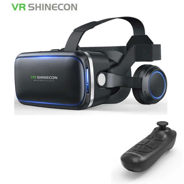 Casque стерео shinecon VR коробка очки виртуальной реальности 3D очки виртуальной реальности гарнитура шлем для смартфона смартфон картон Google - Цвет: VR plus 888 remote