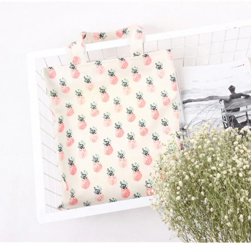 

Ziplock eco friendly tote bag shopping bag travel organizer neverfull bags pink cute reusable canvas tote zip zipper pouch fruit