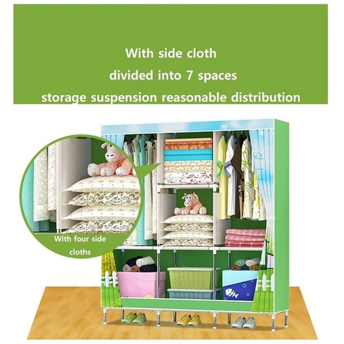 Multi-purpose Non-woven Cloth Wardrobe Fabric Closet Portable Folding Dustproof Waterproof Clothing Storage Cabinet Furniture Multi-purpose Non-woven Cloth Wardrobe Fabric Closet Portable Folding Dustproof Waterproof Clothing Storage Cabinet Furniture
