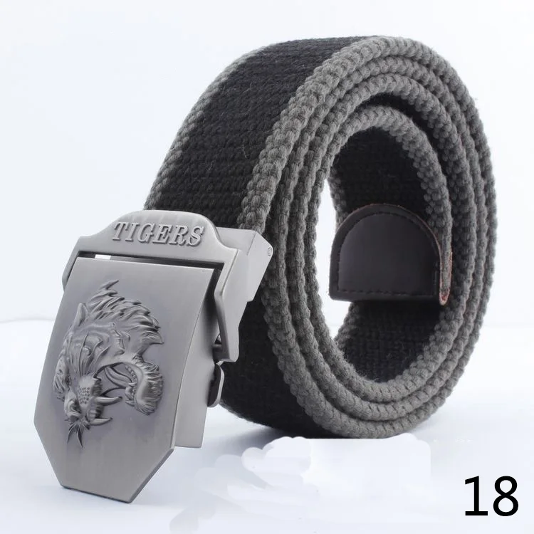 18 Deepeel, 1 шт., 3,8X110 см, металлическая Автоматическая пряжка, Холщовый ремень, мужские тканые тканевые ремни, дизайнерские ремни для мужчин, повседневные, дикие, YB226 - Цвет: 18