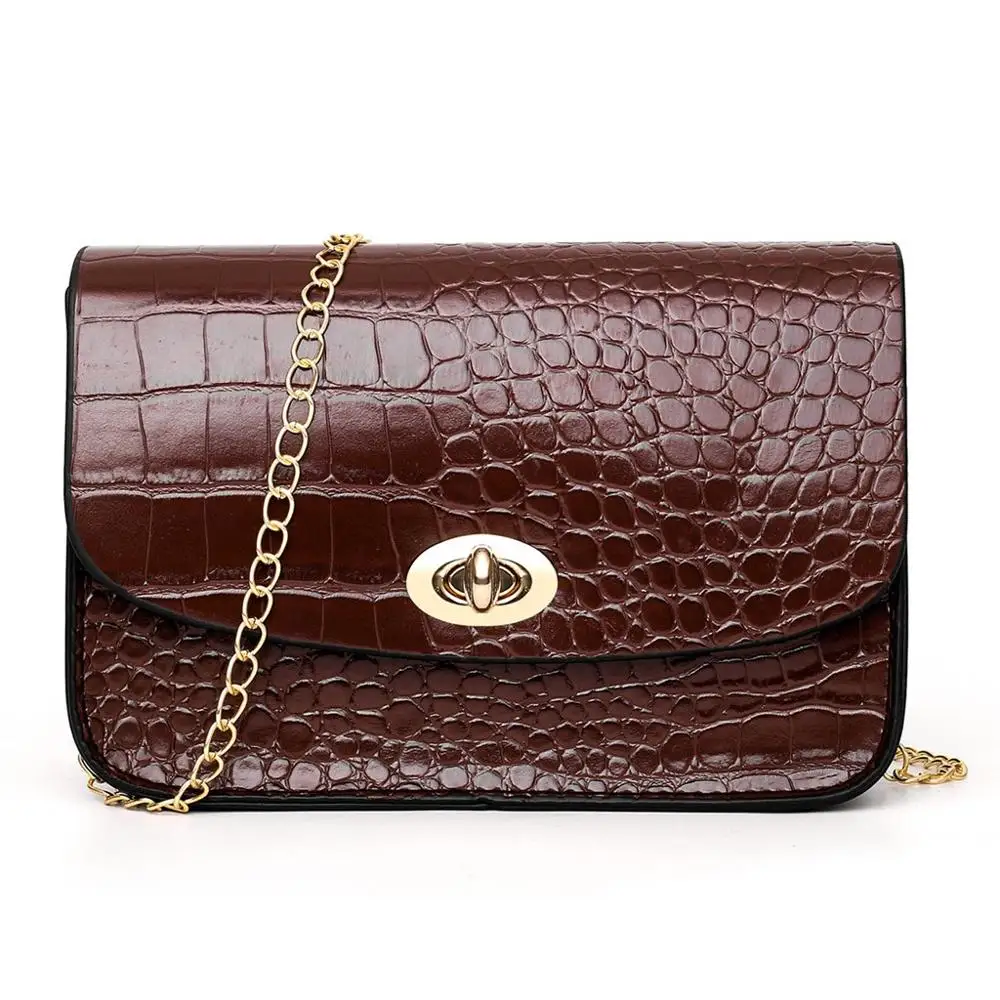 

Women Bag Shoulder Messenger Bag Solid Color Turn Lock HandBag Phone Fashion Simple wild casual Leather Pop Temperament H1