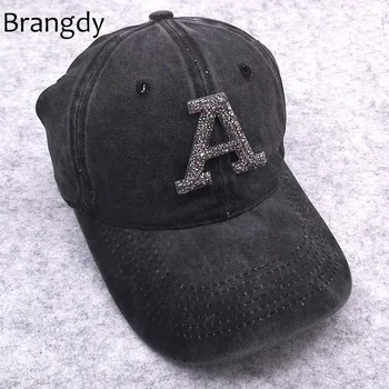 

Personalized Initial Letter Denim Baseball caps for Women Girls Soft Snapback hip hop hats ladies Adjustable Cotton hats summer