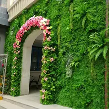 Sztuczny trawnik ślub roślina dekoracyjna ściana zewnętrzna kryty DIY ściana trawa sztuczna roślina trawa mech zielona roślina tanie tanio Linhongbin 60C *40CM 11478