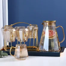 Cold-Kettle-Set Teapot Glass Bottle Heat-Resistant 350ml Borosilicate And Cup-Set Champagne