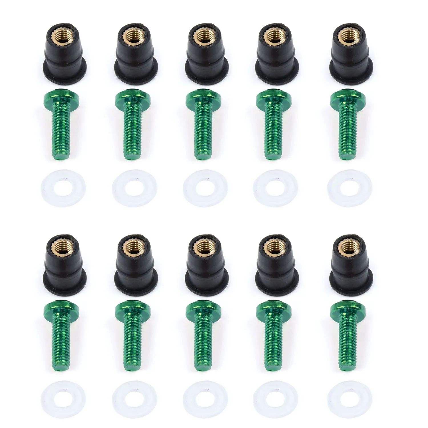 10 шт. M5x15mm мотоциклетные винты гайка болты ветровые стекла ветрового стекла для Honda запчасти