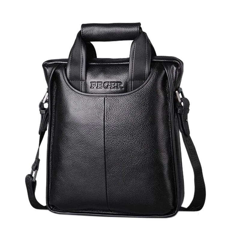 

FGGS-FEGER Men Shoulder Bag Business Handbag Men's Genuine Leather Shoulder Bag Brand Male Crossbody Fashion Messenger Bags