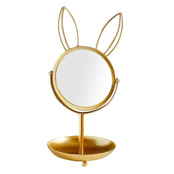 

Rabbit Design Vanity Mirror with Storage Shelf Cosmetic Mirror (Single Tier)