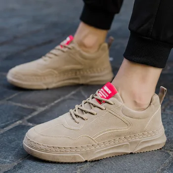 

Autumn New Men Vulcanized Shoes Sneakers Men's Fashion Lace-Up Canvas british trend Sport board Shoes AA-95