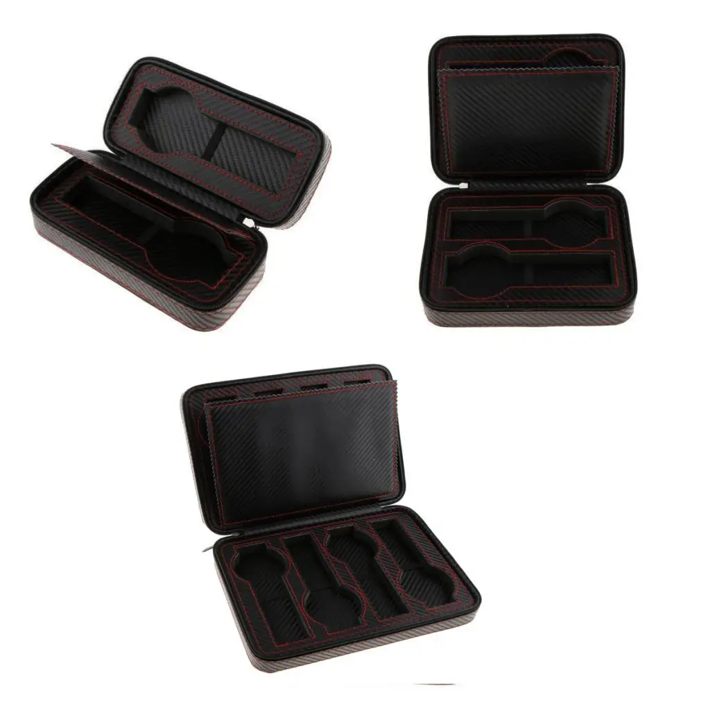 PU Leather Watch Display Box Zip Case Portable Travel Storage Wristwatch Organizer