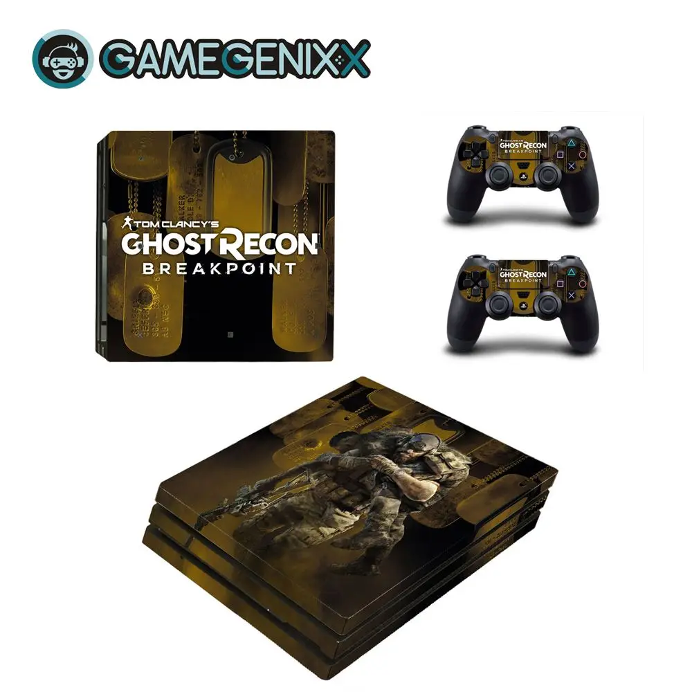 Наклейка на кожу GAMEGENIXX Виниловая наклейка для PS4 Pro консоли и 2 контроллера-Ghost Recon