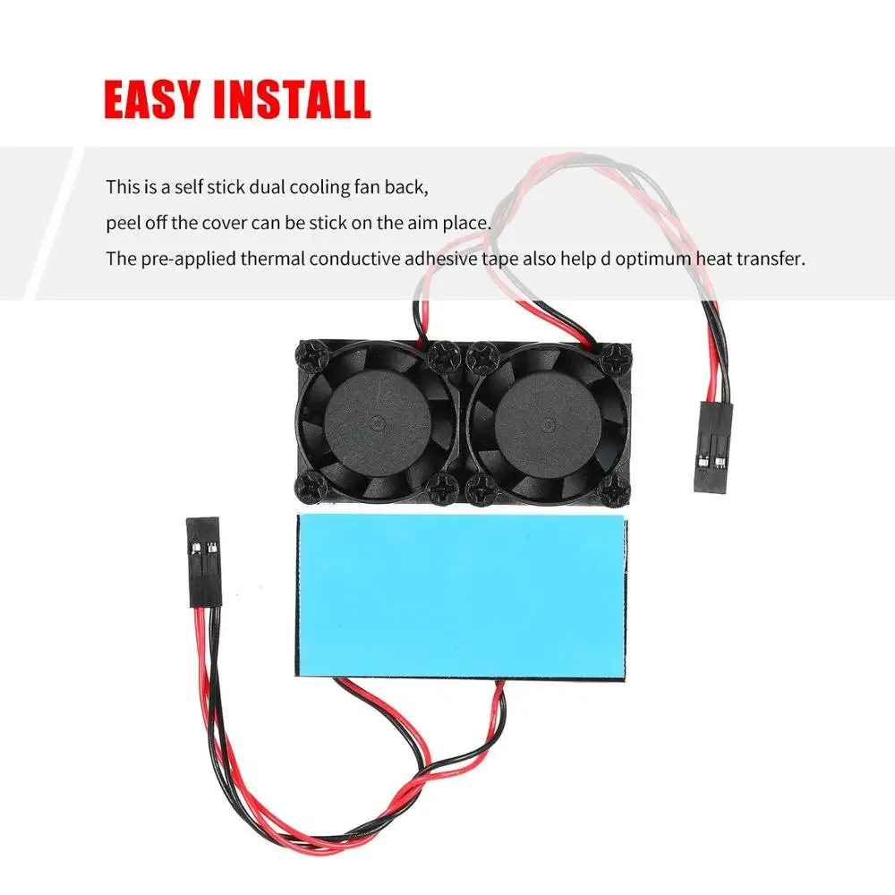 Универсальный охлаждающий двойной вентилятор Raspberry Pi 5 в постоянного тока и ОЗУ