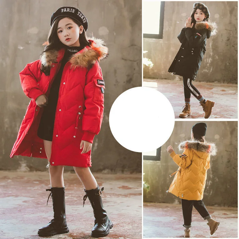 

2019 New Fashion Children Winter Jackets Christmas Embroidery Deer Print Pattern Baby Girl Winter Kids Warm Fur Hooded Outerwear