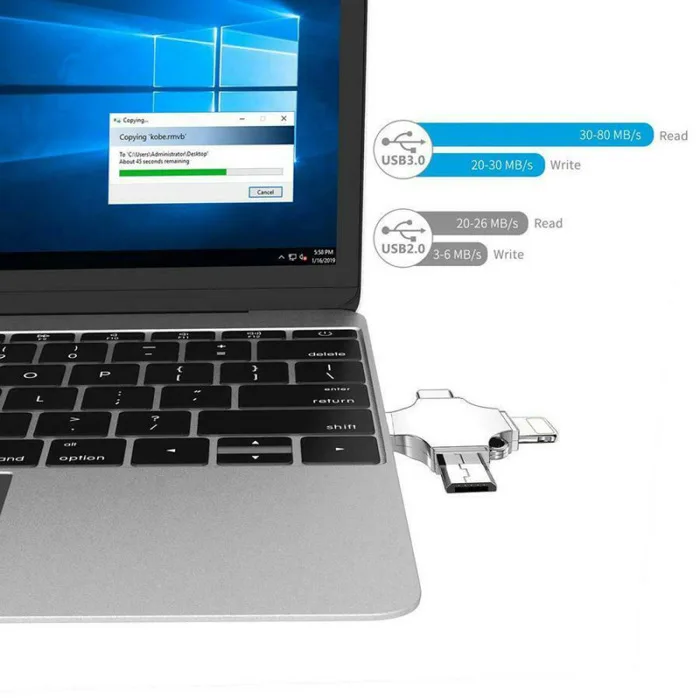 4 в 1 умный USB накопитель Высокоскоростная передача данных Портативный для iOS Android type C USB Flash X-Best