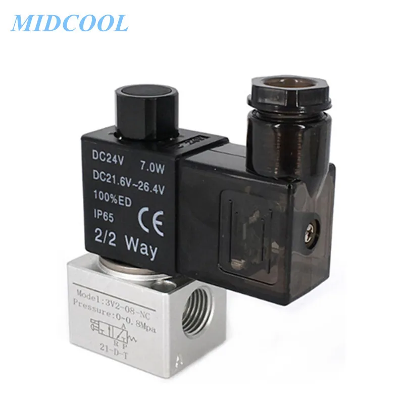 Solenoid Valve Vacuum 3V2 Series 3V2-06/08 220V 110V 24V 12V 3 Port 2 Position Terminal Type Normally Closed/Opened