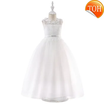 

2020 Girl Party Dress Elegant White Bridesmaid Princess Dress Kids Dresses For Girls Clothes Children Wedding Dress 10 12 Years