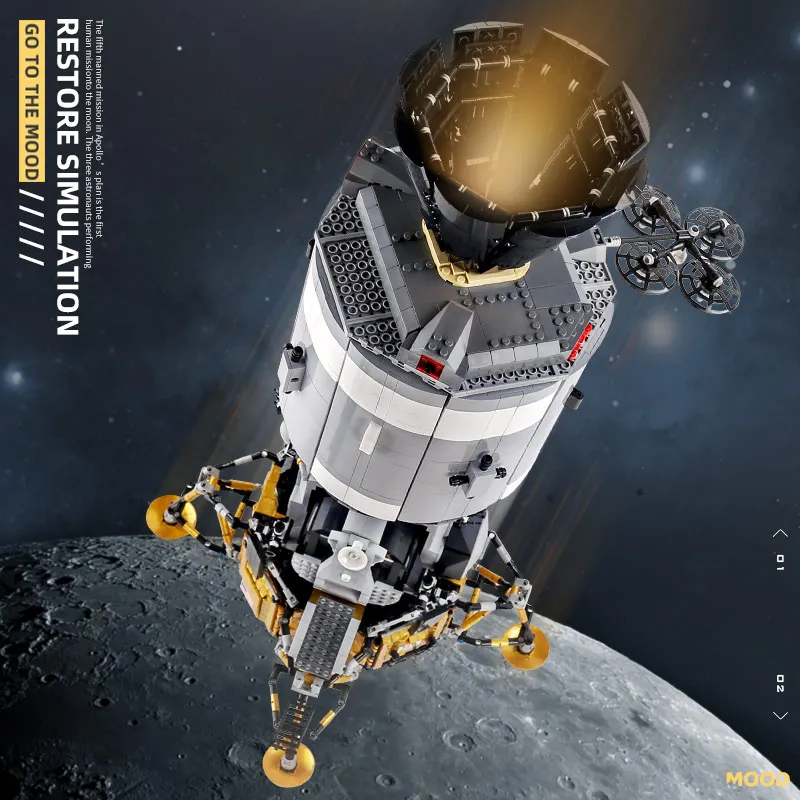 Креативная Серия Apollo 11 Звездный набор Wars Saturn V космический корабль строительные