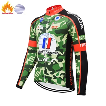 

2020 Camouflage pro team Cycling Jersey Winter Thermal Fleece Bicycle maillot manga larga Warm Moutain Bike jersey invierno men