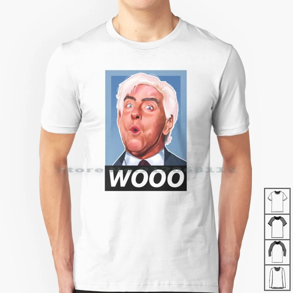 -Woo Ric Flair 2 T Shirt 100% Cotone Cartoon Wrestling World Germany Drip Offset Hip Hop Poliestere Heatpress Matte