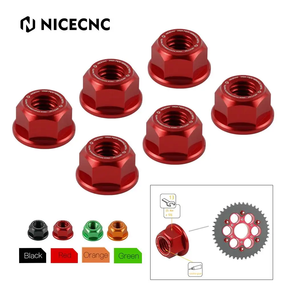 

CNC Aluminum Sprocket Screw Nuts Set M8x1.25 For HONDA CR125R CR250R CRF250R CRF 450R 250RX 450RX 450L 150F 230F 250F XR250R