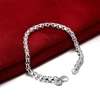 DOTEFFIL 925 Sterling Silver Round Box Chain Bracelet For Women Fashion Charm Wedding Engagement Party Jewelry ► Photo 2/6