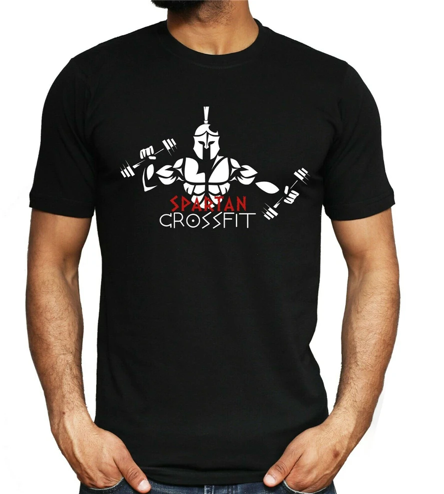 

Mens Spartan Crossfit T-Shirt Gym Training Workout Muscle Bodybuilding Top Men Classic Unique Tee Shirt