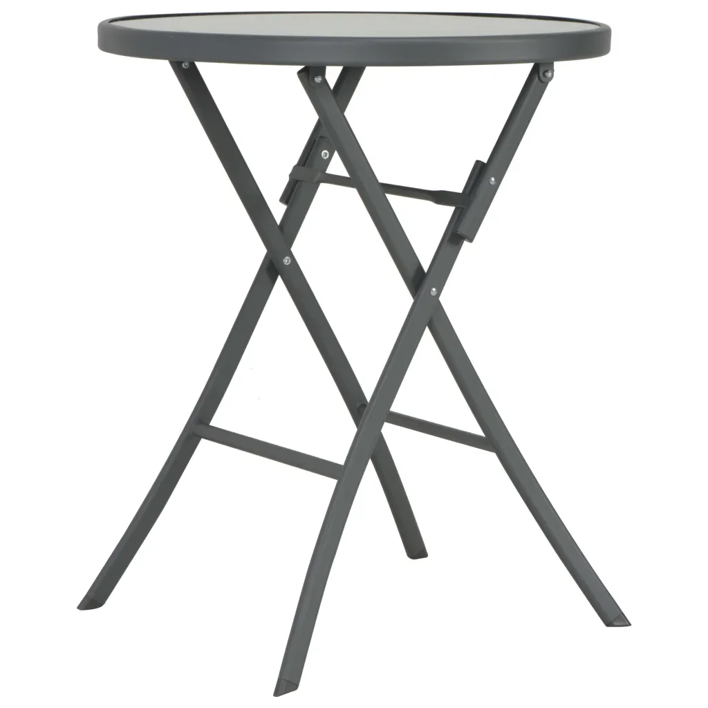 

Folding Outdoor Bistro Table 60x70cm Glass and Steel Table Leisure Set for Balcony Garden Patio Tables Outdoor Dining Room