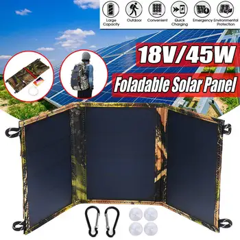 

Portable Solar Panel 18V 45W High Efficience Hiking solar panel backpack Foldable Solar Panel Kit with external powerbank
