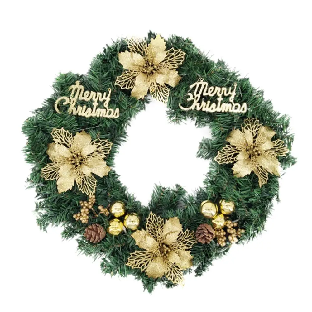 New 30cm Christmas Decorations Wreath Artificial Garland Flowers Door Hanging Wall Window Wedding Party Christmas Decor