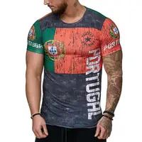 2021 Summer spain Flag Men’s Casual Fashion T-shirt Round Neck Cool and Lightweight Slim Fit Muscle Man’s T-shirt Fitness