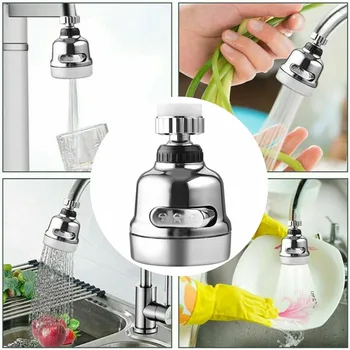 

360 Degree Rotating Faucet Movable Kitchen Tap Head Water Saving Nozzle Sprayer 360-degree Rotated Cleaning