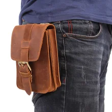 MISFITS кожаная мужская карманная сумка для путешествий маленький карманный ремень сумка для мобильного телефона Ретро альпинистская сумка